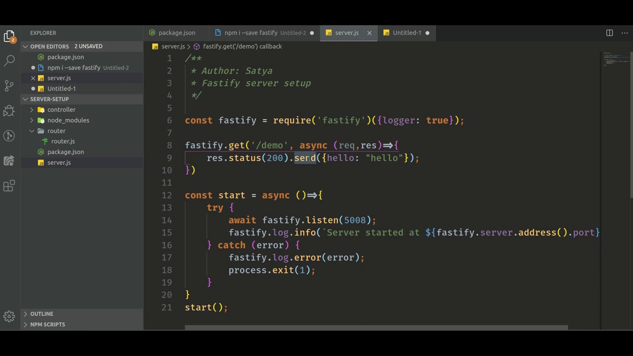 Node Js API Server #Fastify | #Node Js | #JavaScript | Fastify | Node Server 🤩👨‍💻👨‍💻