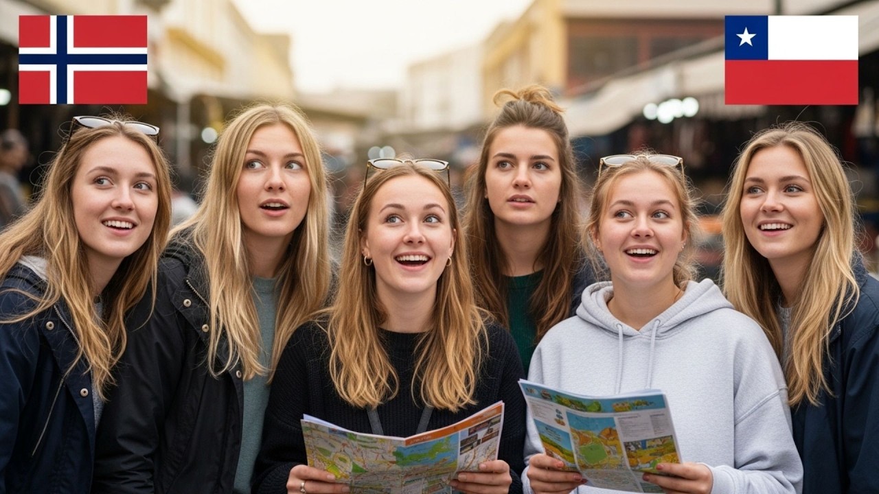 Escolares noruegos miran a alumnos chilenos y quedan perplejos