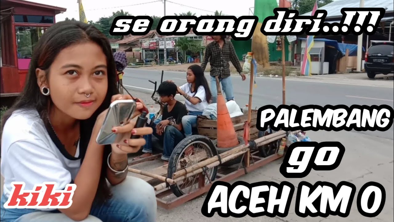 anak Vespa gembel,cewek cantik melakukan perjalanan Palembang go Aceh km 0