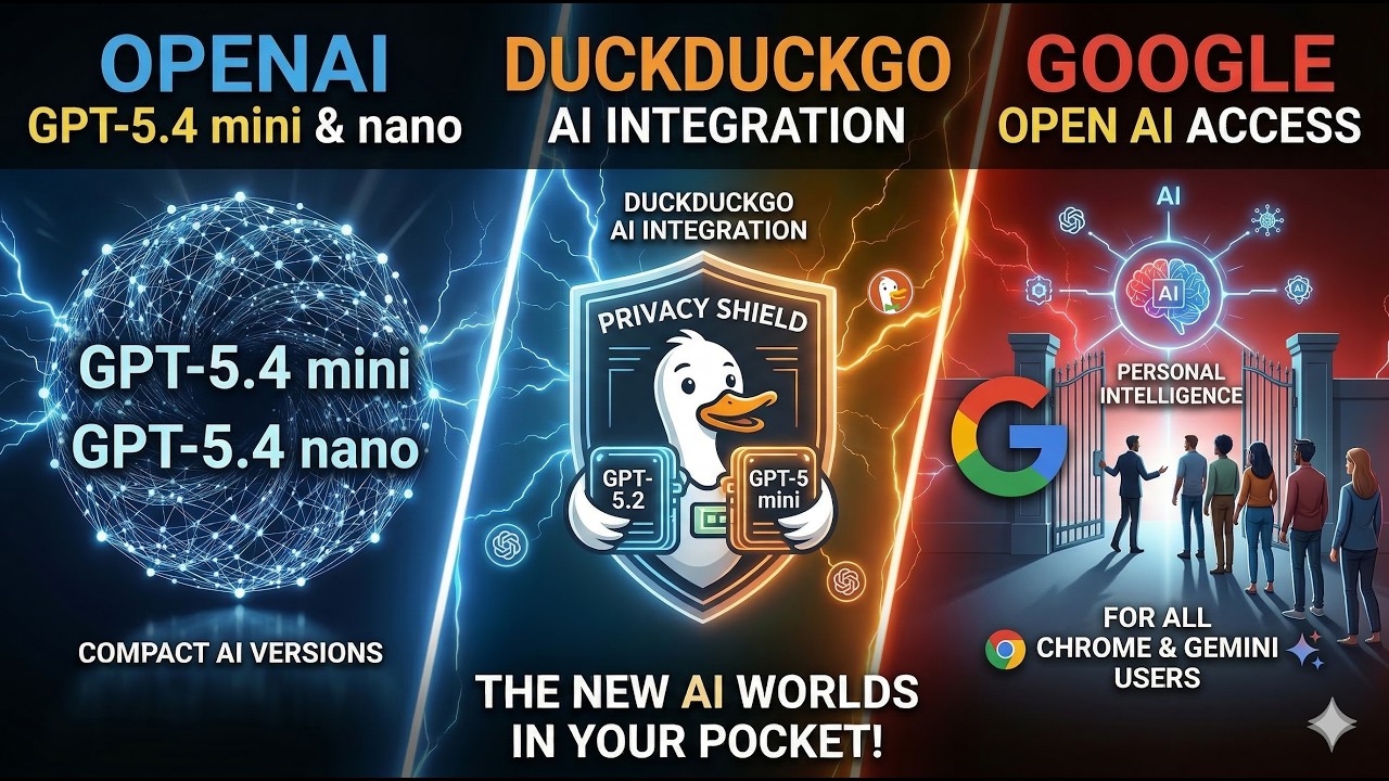 GPT-5.4 mini & nano, DuckDuckGo AI Upgrade, Google Personal Intelligence - AI CORE CAST 2026.03.18