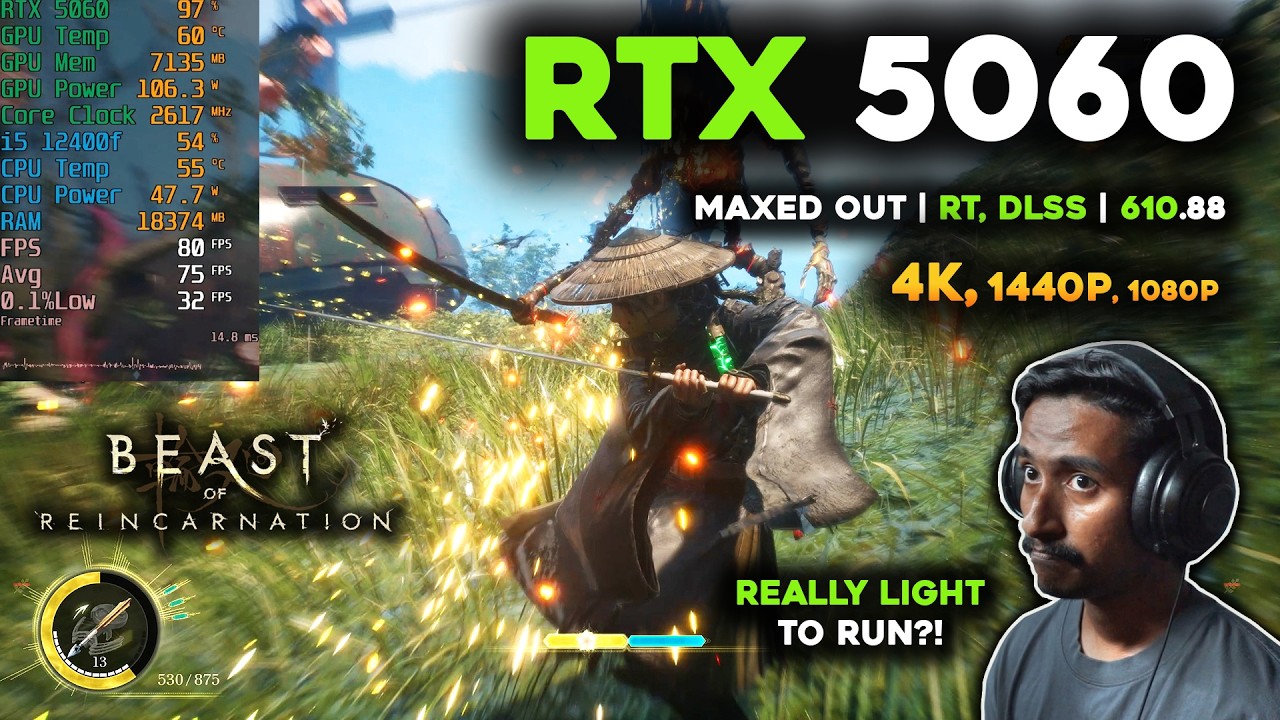 Beast of Reincarnation на RTX 5060 &mdash; это очень плавно! | 4K, 1440p, 1080p