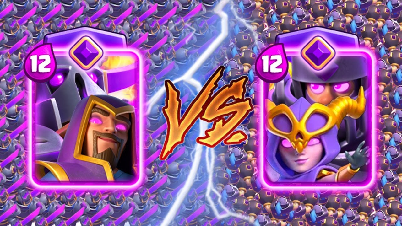 EVOLVED PEKKA + WIZARD Vs EVOLVED MEGA KNIGHT + WITCH - Clash Royale Battle