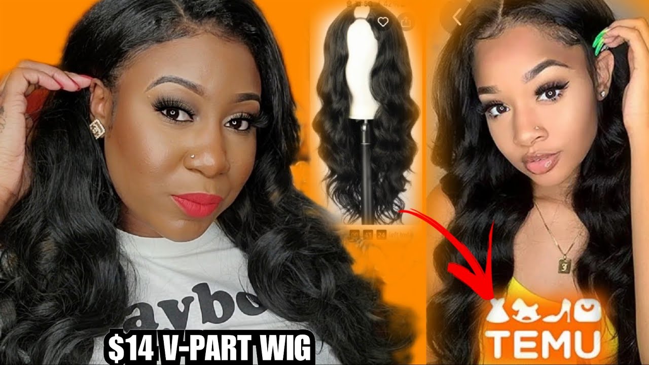 TEMU WIG REVIEW | $14 V-PART WIG | I CAN'T BELIEVE IT !!!!!!!