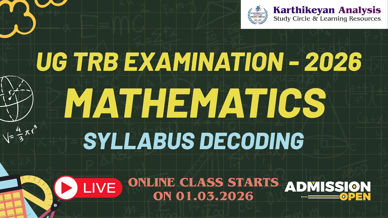 UG TRB - 2026 (MATHEMATICS) Syllabus Decoding Session (UG TRB Maths VS TNPSC CSSSE Maths)