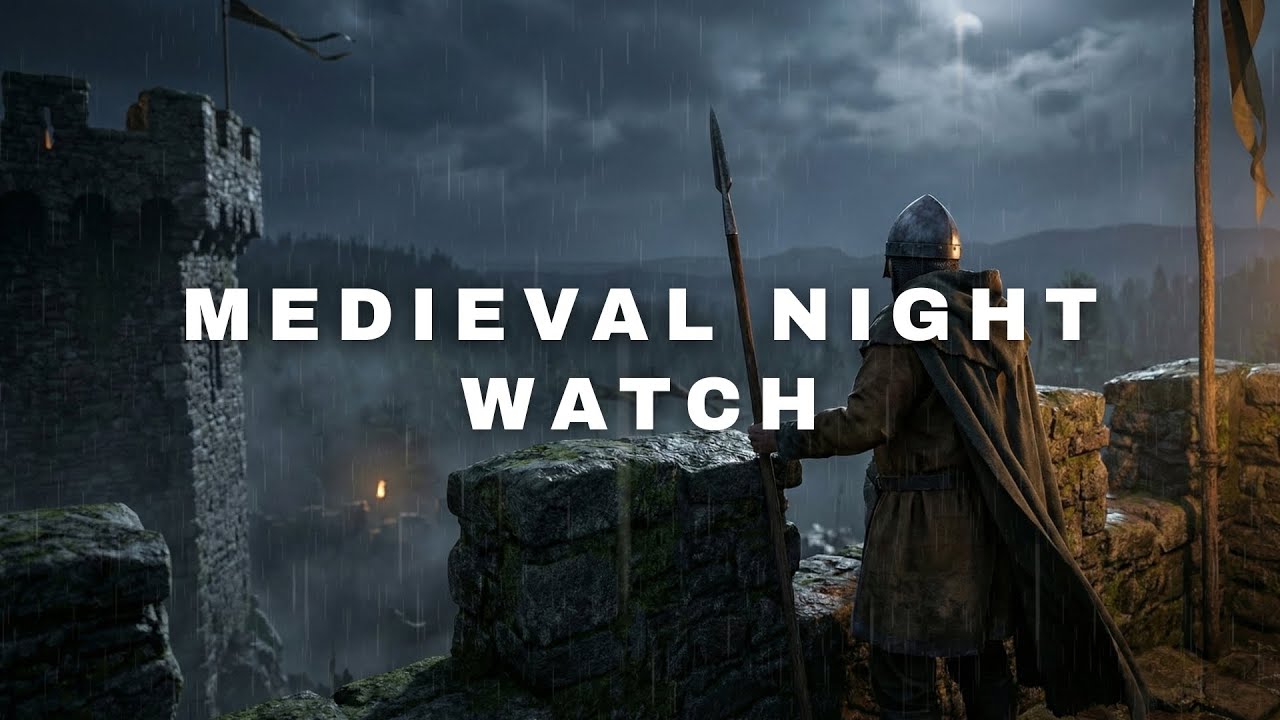 Medieval Castle Night Watch | 30 Minute Rain ASMR Ambience