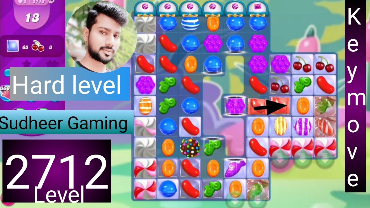 Candy crush saga level 2712 । Hard level । No boosters । Candy crush  2712 । Sudheer Gaming tips