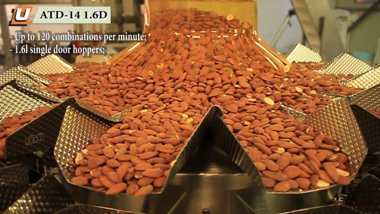 Automatic Packaging Line for Dry Nuts with a Multihead Weigher
