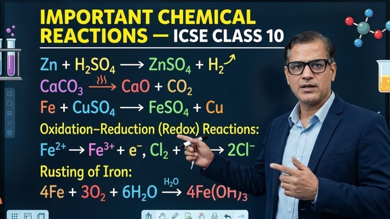 Most IMPORTANT CHEMICAL REACTIONS CHEMISTRY | ICSE Class 10 | ICSE Chemistry 2026 |@sirtarunrupani​