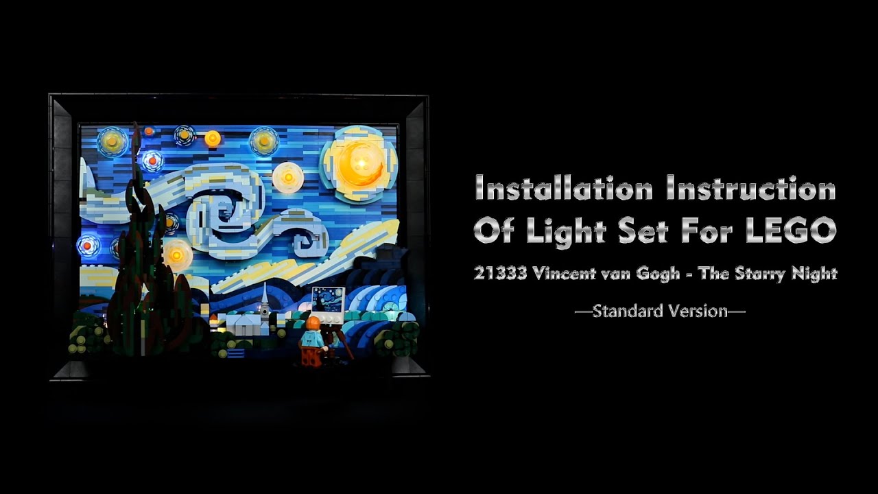 Installation Instruction Of Light Set For LEGO 21333 Vincent van Gogh - The Starry Night.