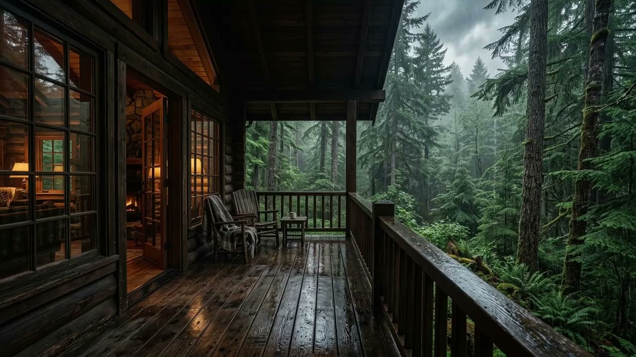 Heavy Tropical Rainstorm 🌴 Pouring Through Dense Jungle Trees With Deep Nature Ambience 🌧️