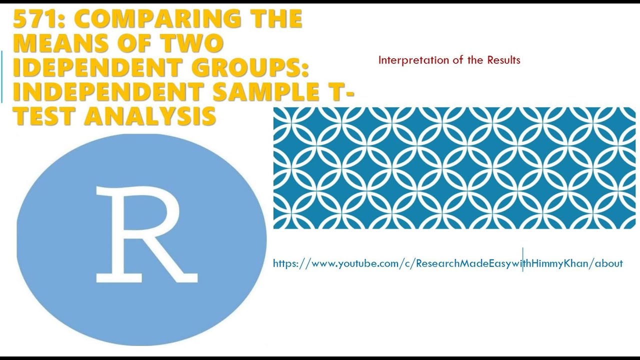 571: Statistical Analysis and Interpretation of the means of two independent groups
