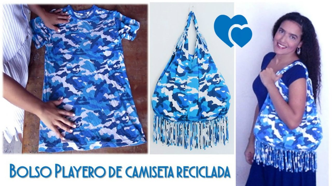 Como hacer una BOLSA REUTILIZABLE PARA LAS COMPRAS, con una Camiseta Reciclada -  SANDRA PADILLA