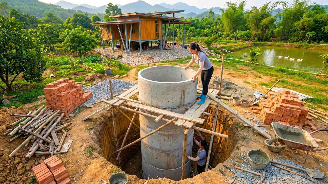 Building an Off Grid Island Farm &ndash; Installing Concrete Pipes and Constructing a Deep Water Well