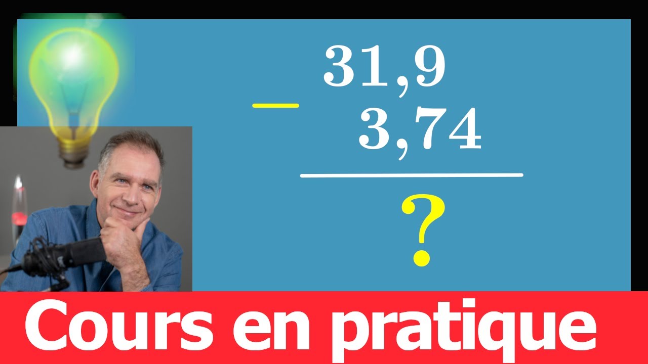 Poser une soustraction à virgule avec retenue ♦ 31,9 – 3,74 ♦ Nombres décimaux ♦ Sixième