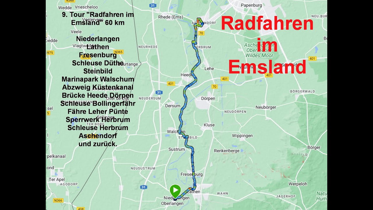 9. Tour 60 km Niederlangen, Aschendorf und zurück