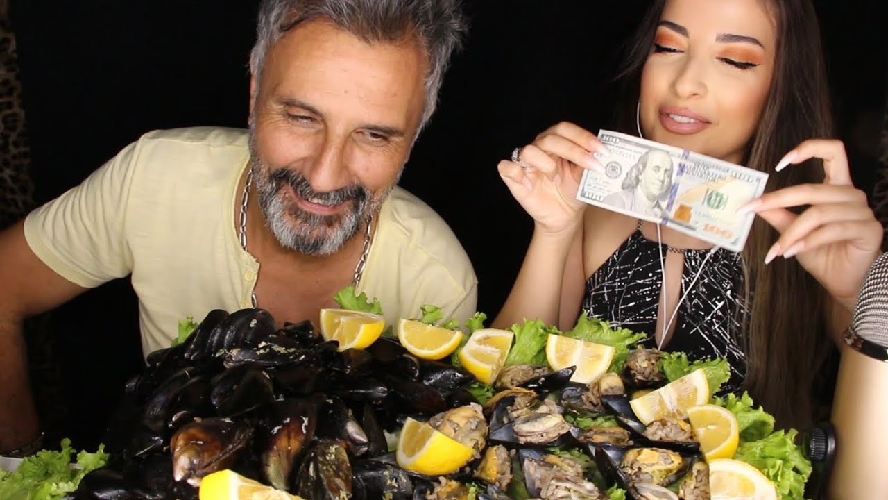 BABAMLA 100 DOLAR ÖDÜLLÜ 300 MİDYE YARIŞMA ASMR 😅 TÜRKÇE ASMR MUKBANG