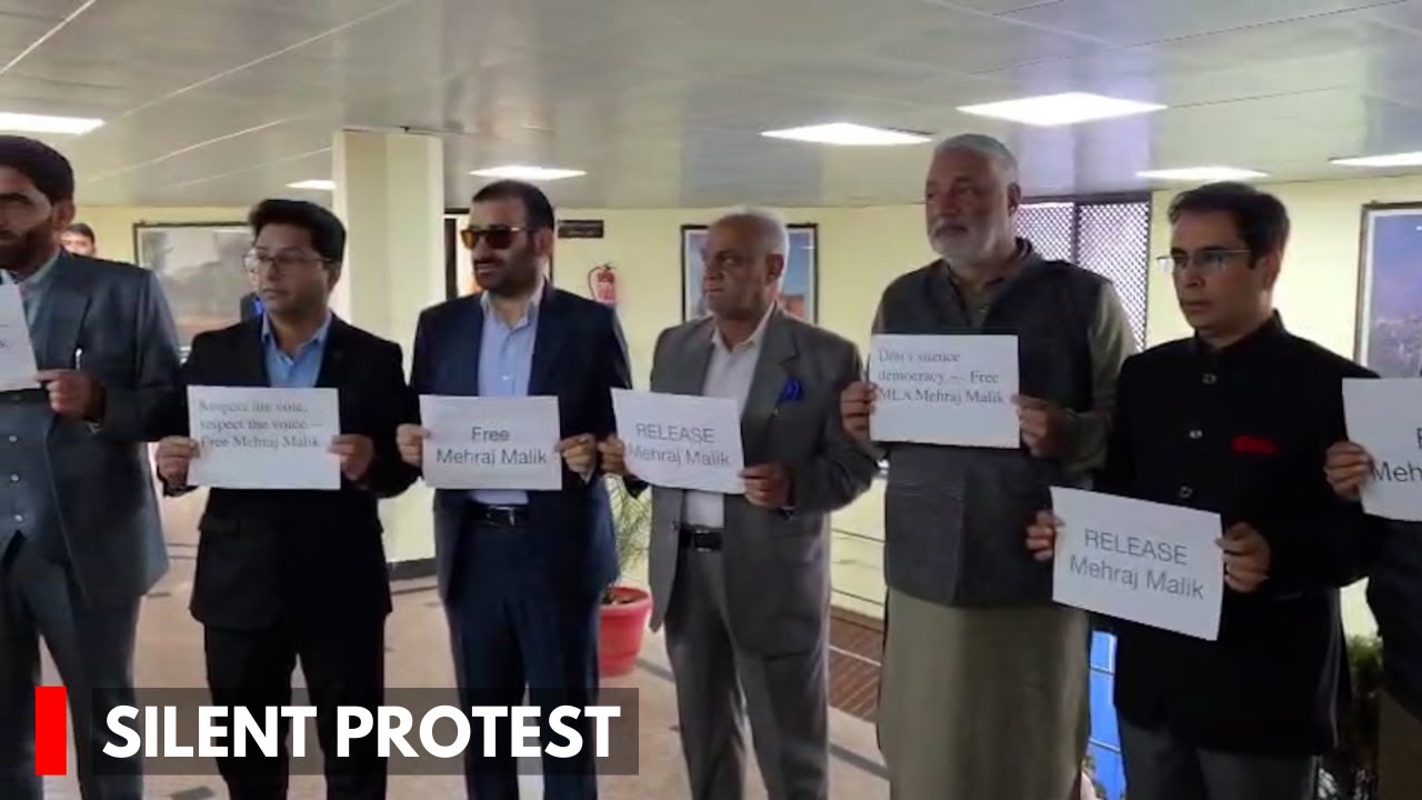 Assembly Session: NC, Congress MLAs Stage Silent Protest  Demanding Mehraj Malik's Release