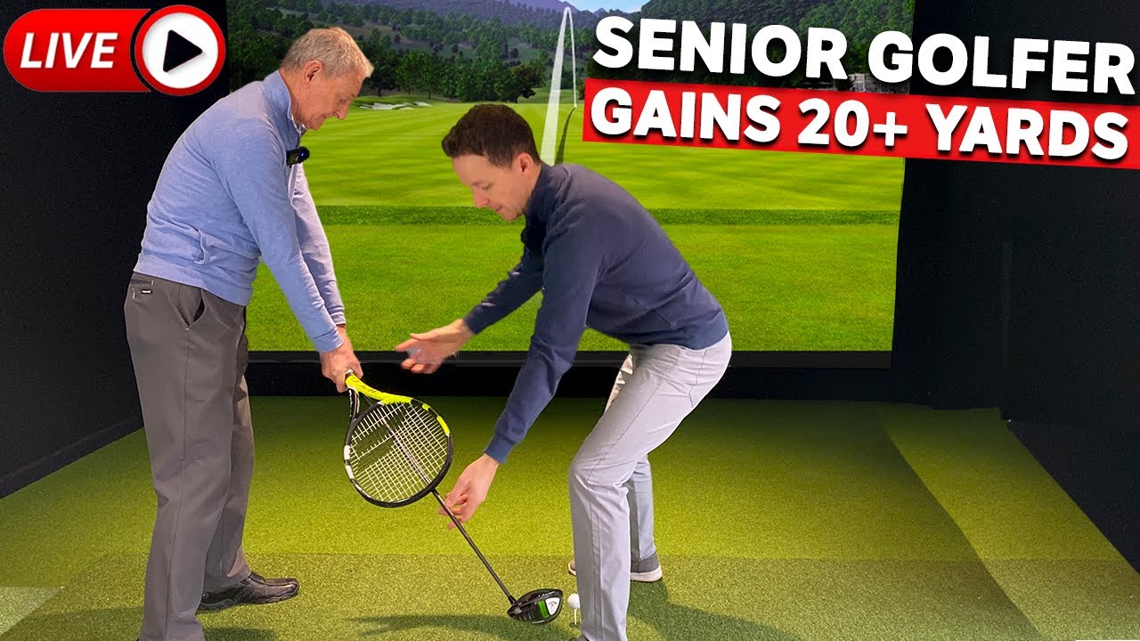 Senior Golfer FIXES SLICE and gains 20+ yards in LIVE GOLF LESSON