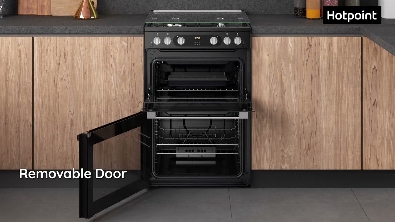 Hotpoint HDM67G0C2CB 60cm Cooker with Double oven