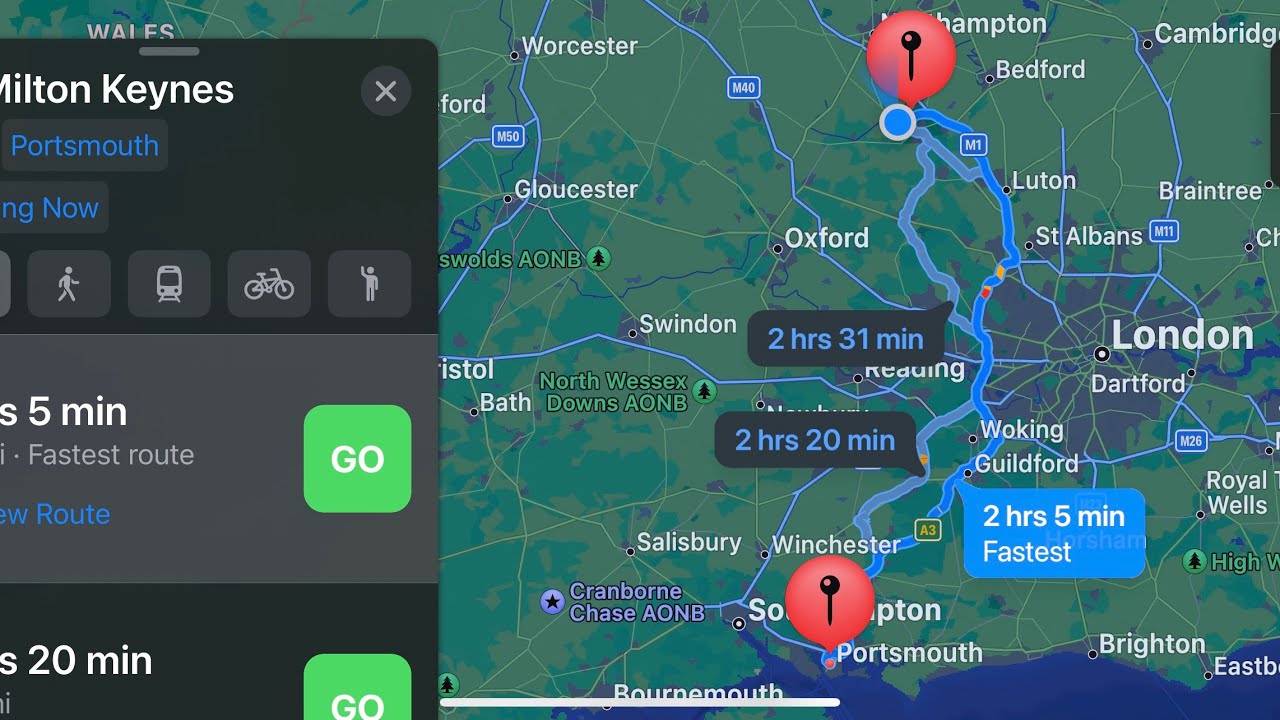 🇬🇧 Car Travel from Portsmouth to Milton Keynes | Relaxing Ride | No Talking | No Music