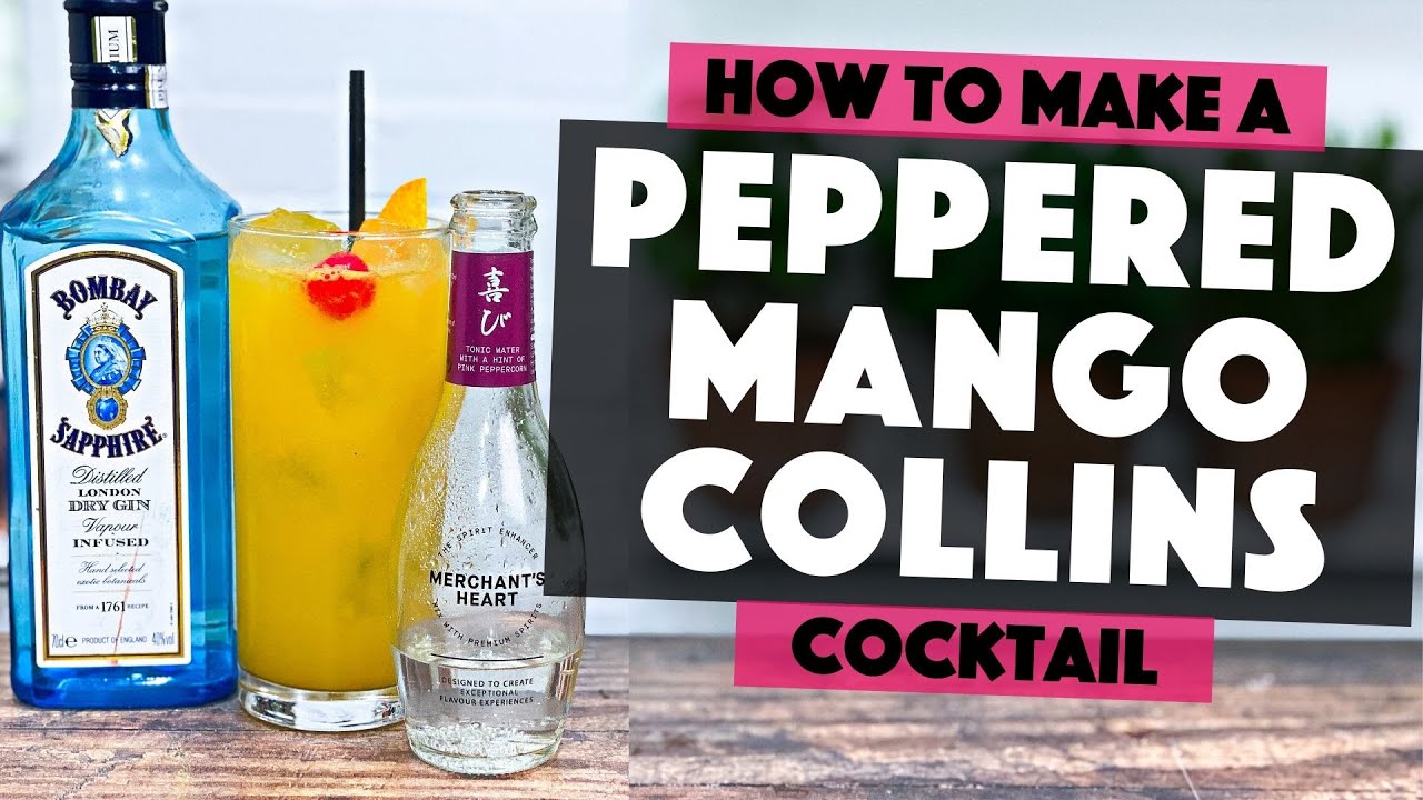 Easy Gin Cocktails | How to make a Peppered Mango Collins