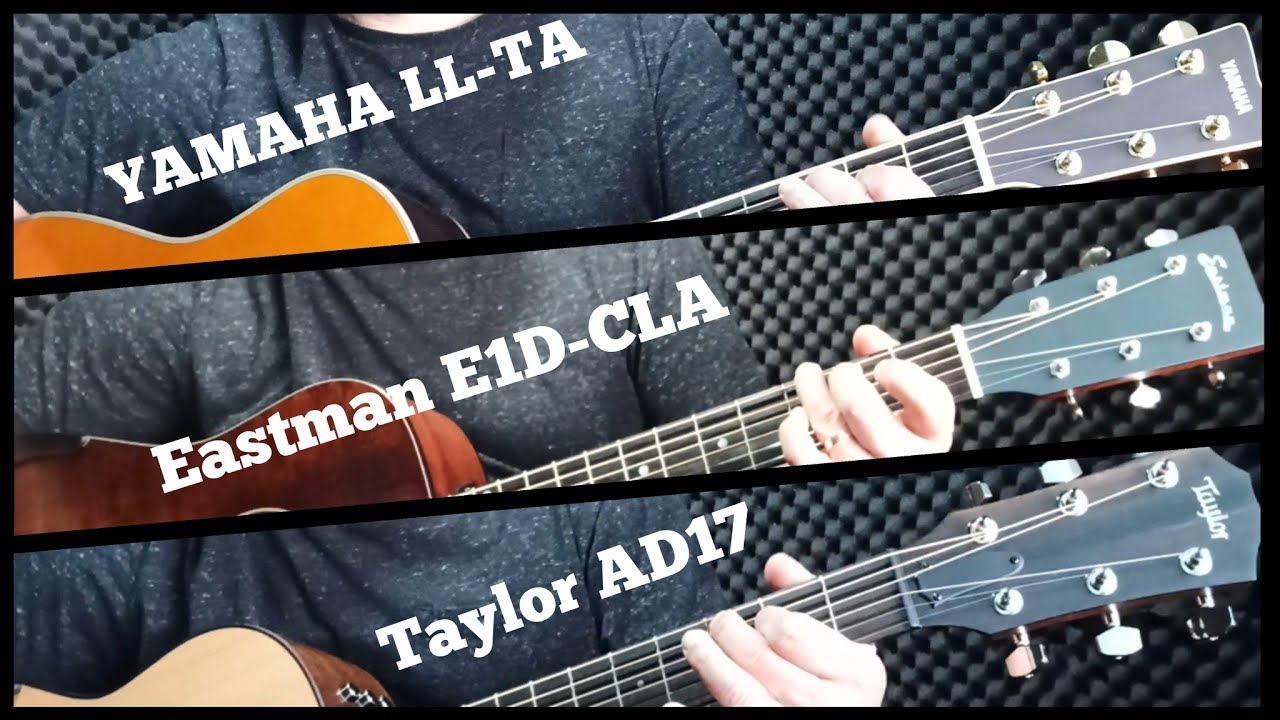 Yamaha vs Eastman vs Taylor - All-Solid Acoustic Guitars - Amazing Grace Compare, Shootout