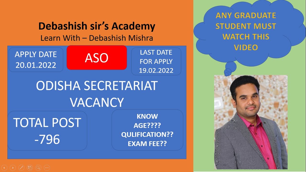 ASSISTANT SECTION OFFICER(ASO) VACANCY||OPSC VACANCY||ODISHA SECRETARIAT JOB.