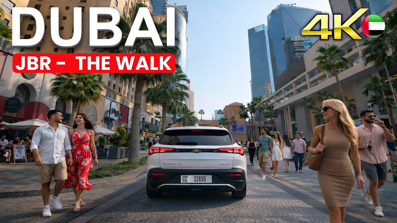 🇦🇪 DUBAI [4K] Exploring The Walk, JBR 🚙🌴| Stunning Beachfront Promenade Slow Drive | UAE City Life