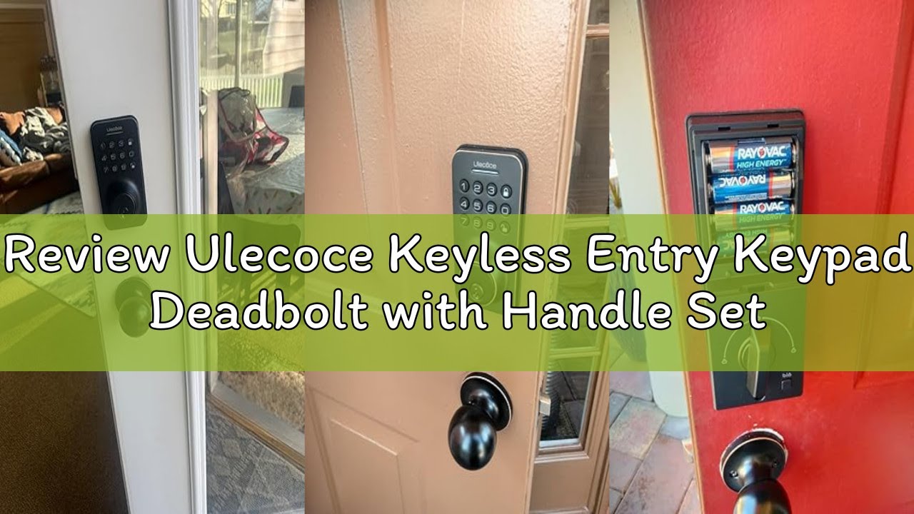 Review Ulecoce Keyless Entry Keypad Deadbolt with Handle Set, Smart Lock, Auto-Lock + One-Touch Lock