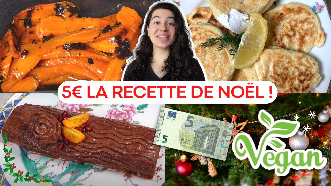 MENU DE NOËL VEGAN : 3 RECETTES PAS CHÈRES POUR LES FÊTES ! Blinis, Saumon fumé & Bûche roulée