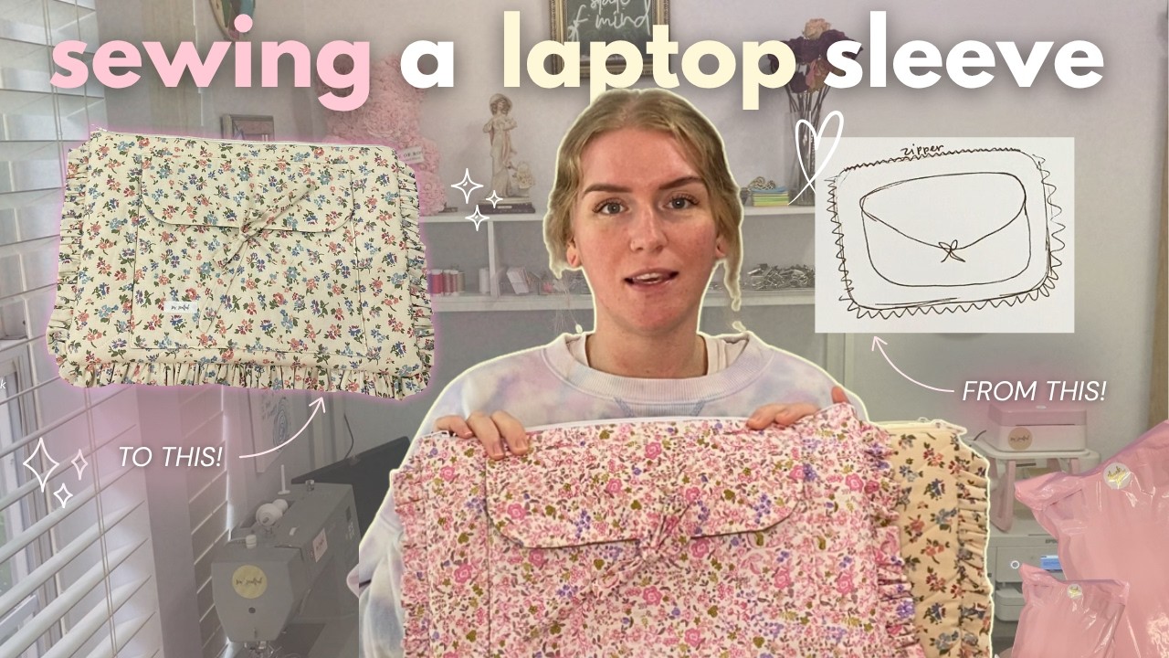 DESIGN & SEW the CUTEST quilted laptop sleeve with me! ✨