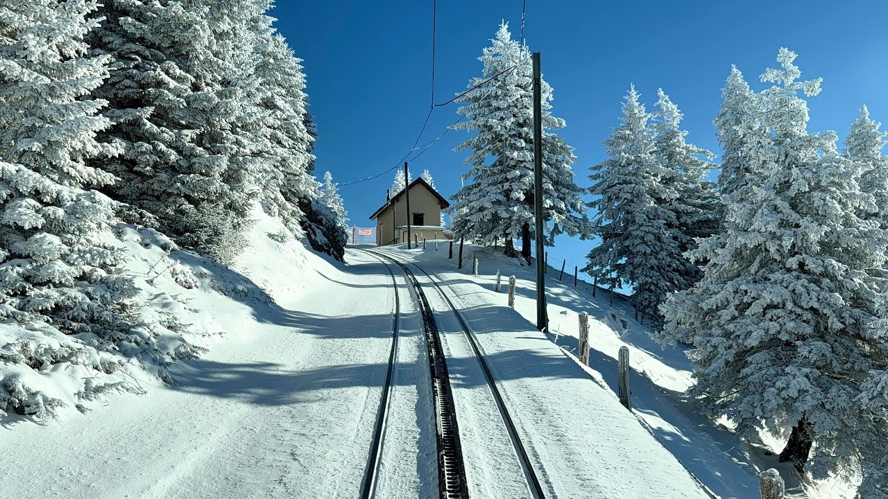 ❄️ Cab ride - Goldau to Rigi Kulm Switzerland | Rigi Railways | Train Driver view | 4K 60fps HDR