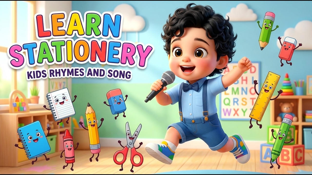Learn School Stationery Items Names for Kids | Pencil, Eraser, Book | Fun & Easy Preschool & Toddler
