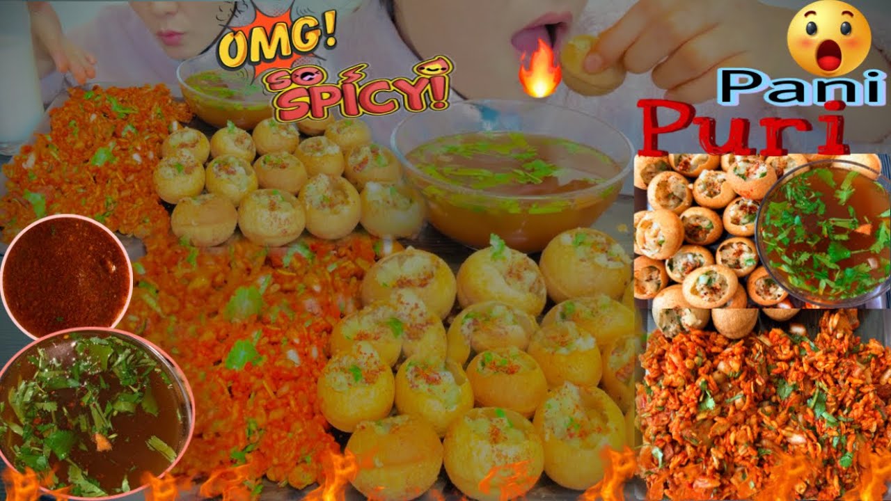 🔥SPICY PANIPURI & CHATPATE  MUKBANG🥵 EATING VERY SPICY FOOD 