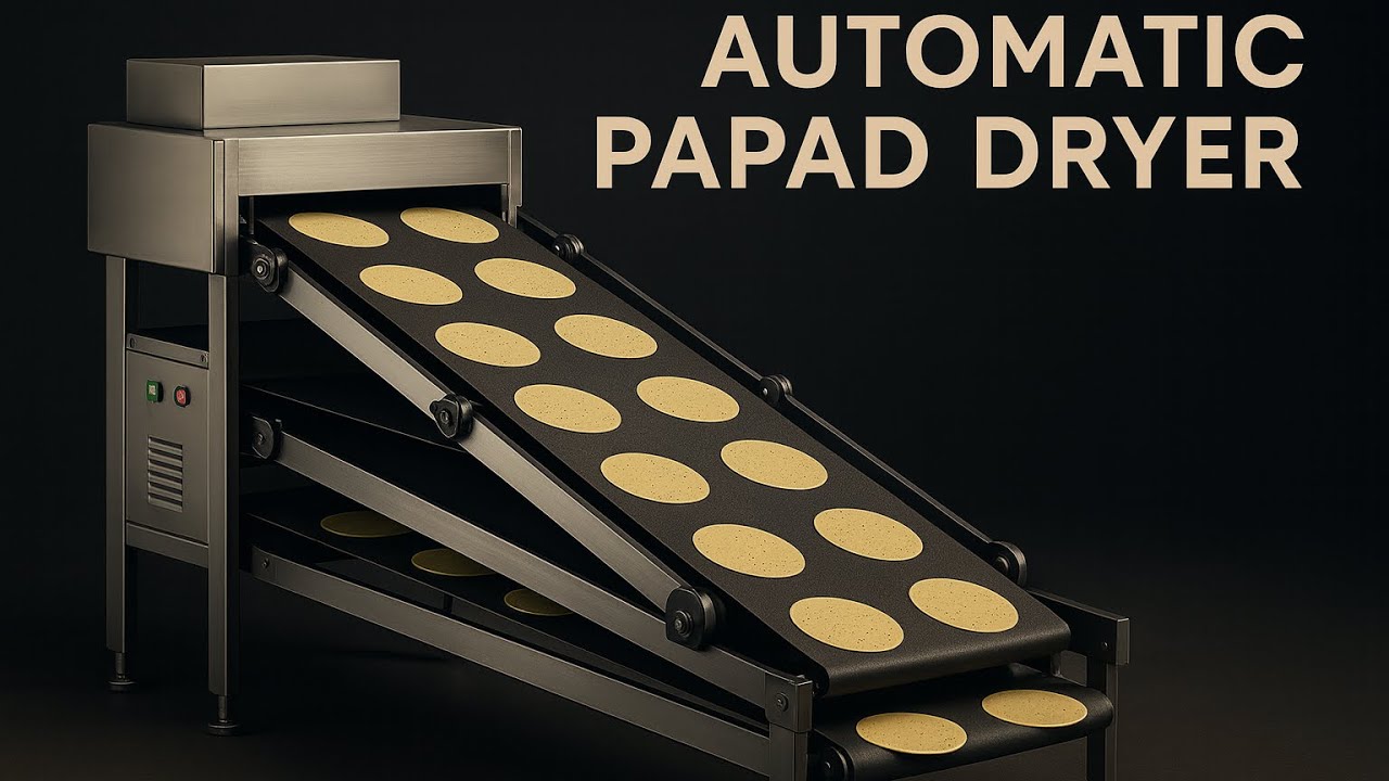 Automatic papad dryer - ऑटोमैटिक पापड़ ड्रायर मशीन #papadmakingmachine #papaddryer #foodmachinery 