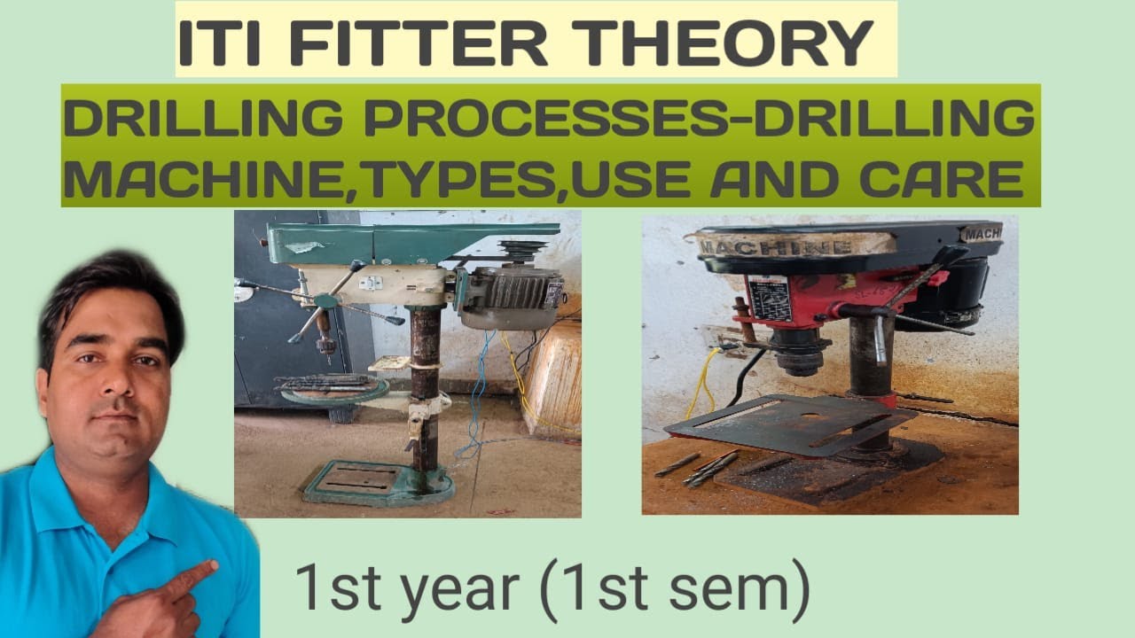 DRILLING PROCESSES-DRILLING MACHINE,TYPES,USE AND CARE.ITI FITTER THEORY 1ST YEAR.ITI FITTER AIM