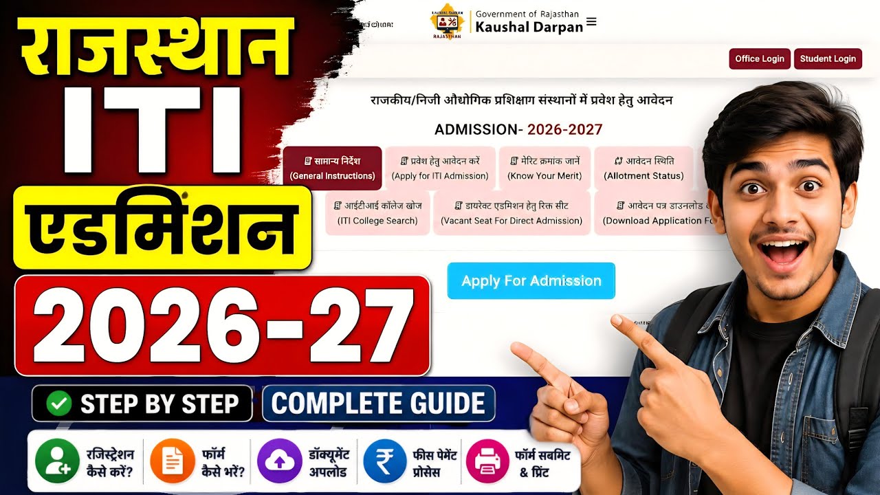 Rajasthan ITI Admission 2026-27 Online Apply | ITI Form Fill Up 2026 Rajasthan | Complete Process