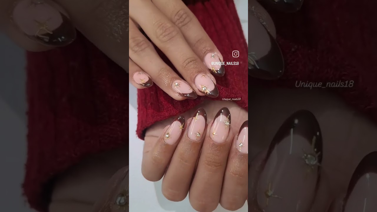 Isolated chrome nail art with french tips 