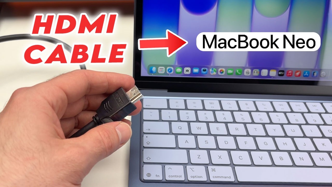 Как подключить HDMI-кабель к MacBook Neo
