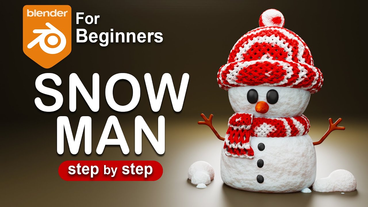 Blender Tutorial: Snowman Modeling with Celtic Links Knit Hat & Scarf #blender #tutorial #polyeevee