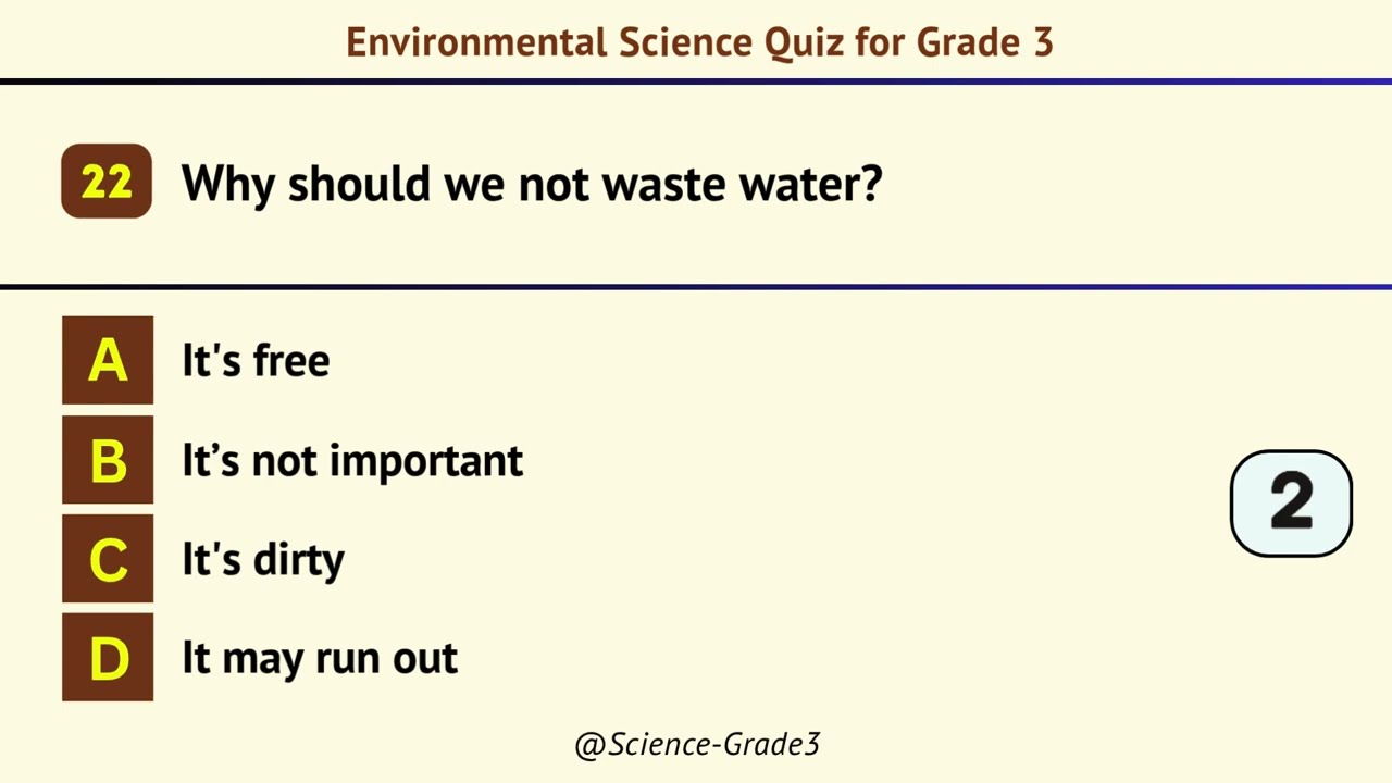 Environmental Science Quiz for Grade 3 | 25 EVS Questions | World Environment Day Quiz for Kids