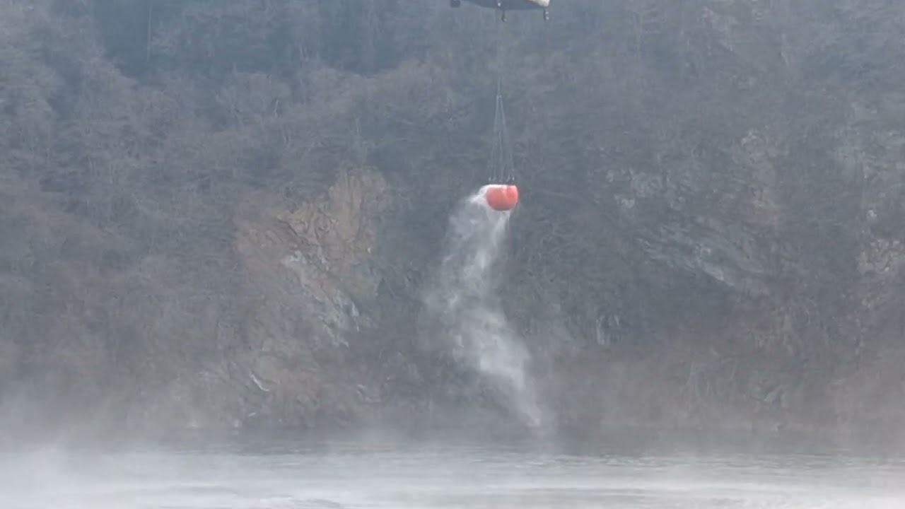 常陸太田市火災　CH47十王ダム取水