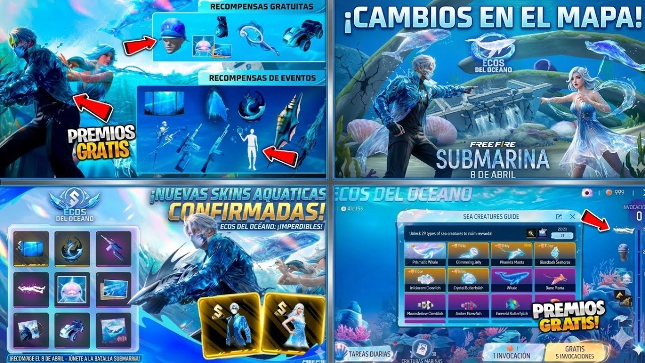 🔥AS&Iacute; es el NUEVO EVENTO de FREE FIRE:ECOS DEL OC&Eacute;ANO, ACTUALIZACI&Oacute;N, SKINS OFICIALES, PREMIOS GRATIS