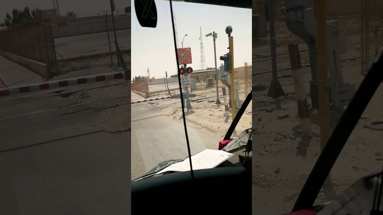railway crossing  rail in saudi arab