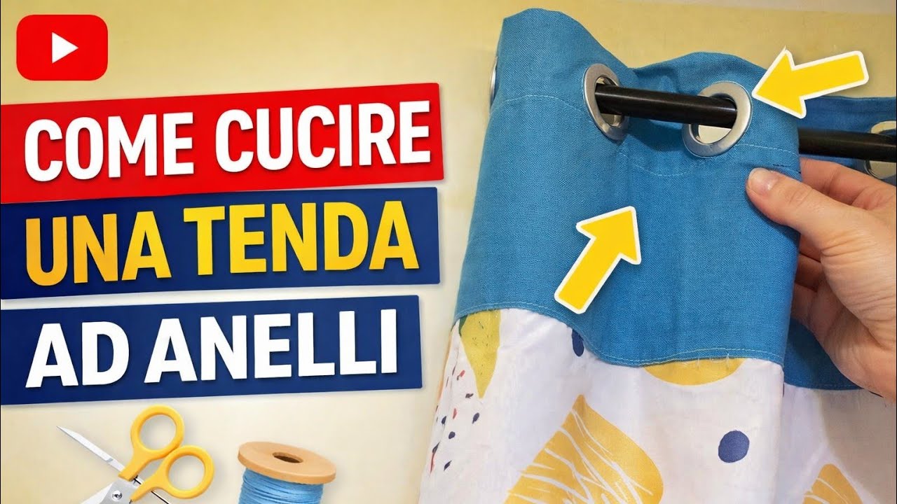 Come cucire una tenda ad anelli/occhielli tutorial @cucitoecreatività
