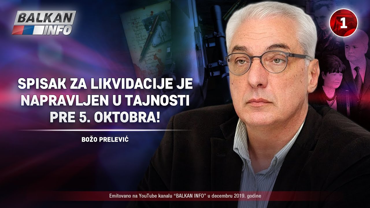 INTERVJU: Božo Prelević - Spisak za likvidacije je napravljen u tajnosti pre 5. oktobra (27.12.2019)