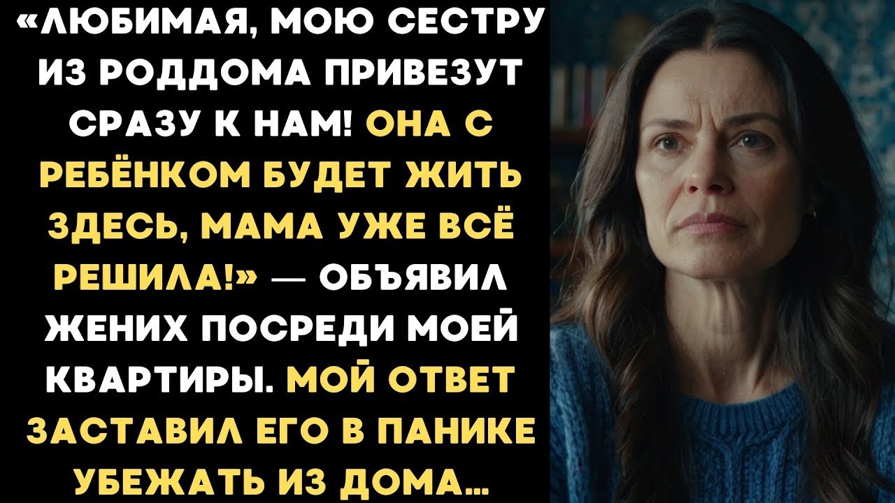 Сестру из роддома привезут к нам! Она будет жить здесь, мама решила! — объявил жених в моей квартире