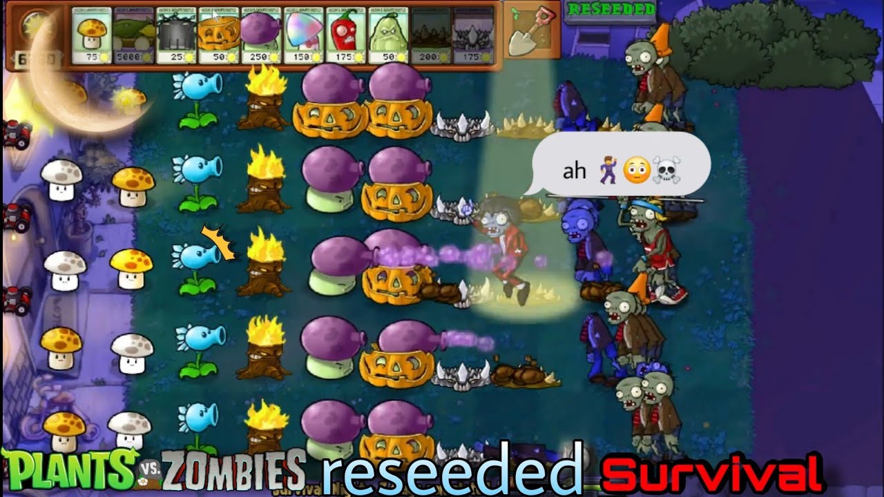 #16 Pvz Reseeded A Popcorn & Ice Survival Night 