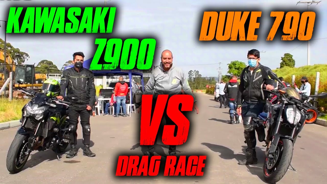 Z900 vs Duke 790 Drag Race