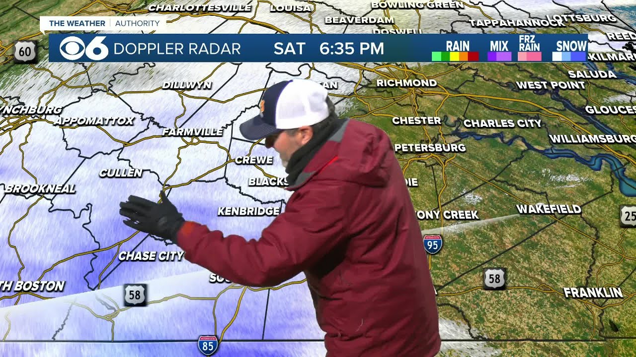 Flurries tracking through Central Virginia before winter storm